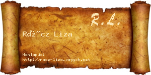 Rácz Liza névjegykártya